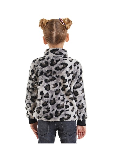 Denokids Mshb&g Leoparlı Kız Çocuk Peluş Sweatshirt Mint