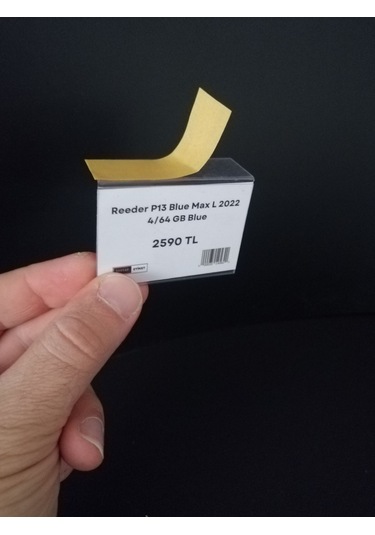 10 Adet Pvc Yapışkanlı Etiketlik Dik Açılı 6 x 4 CM Raflar İçin