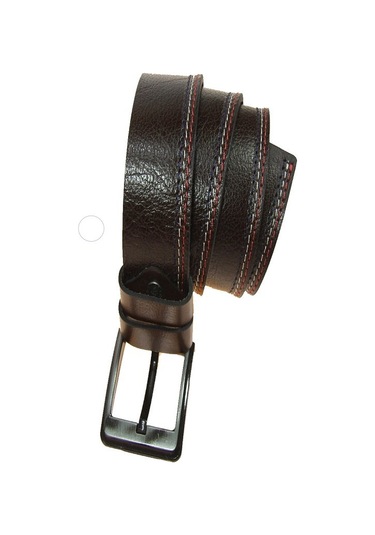 Hakiki Deri Erkek Dikişli Kot Kemeri 4,5 Cm Kahverengi