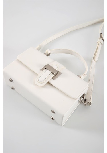 Ççs 17569 Kadın Omuz Askılı El Çantası-beyaz Beyaz