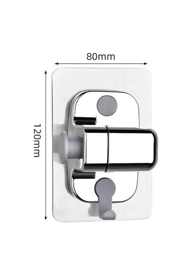 Primepickings Gümüş Duş Başlığı Tutucu Ayarlanabilir Duş Başlığı Braketi Duvara Monte Kendinden Yapışkan 2 Katlı Gri