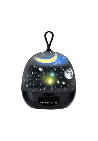 Homyl Yıldızlı Gece Işığı Projektörü 8 Renk Değiştirme Siyah Çok Renkli