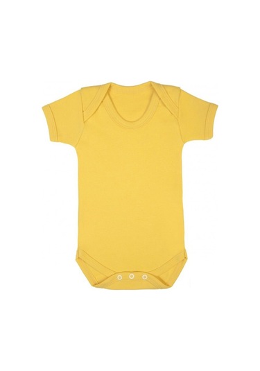 Sema Baby Prematüre Yarım Kol Penye Çıtçıtlı Badi - Sarı