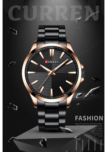 Leezsing Curren Erkek Kol Saati 3atm Su Geçirmez Kuvars Hareketli Çelik Kayışlı Beyaz Kasa Siyah Kadran Çok Renkli