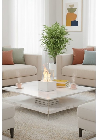 Muko Beyaz Biyoetanol Masaüstü Şömine - 1 Lt Copart Yakıt Hediye