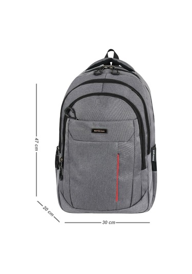 Unisex Okul Sırt Çantası Lise-ortaokul Sırt Çantası 47 30 Cm Kalın Su İtici Kumaş Gri