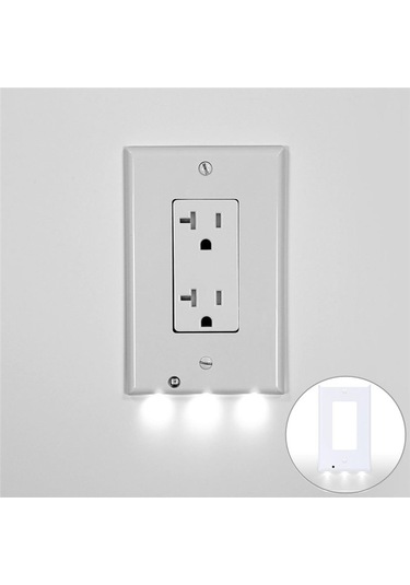 Sones 0.5w 110v Gece Melek Kare Fiş Soket Sensörlü Gece Lambası, Beyaz Işık Mini İnsan Vücudu Hareket İndüksiyon Gece Lambası Diğer