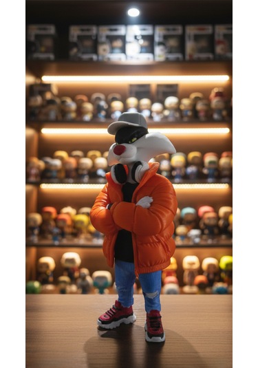 Looney Tunes Sylvester Figürü - Hip-hop Serisi Özel Tasarım Biblo / Figür