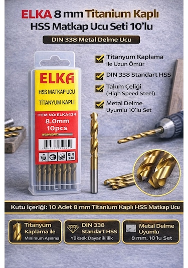 Matkap Ucu Hss Titanyum 8 Mm