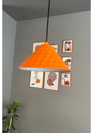 Rumy Turuncu Tekli Avize Sarkıt Ofis Showroom Salon Mutfak Avizeleri Turuncu