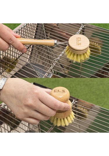 Youmex Kayın Ağacı Saplı Pratik Bbq Temizleme Fırçası Tencere, Tava Ve Izgara Temizliği İçin İdeal