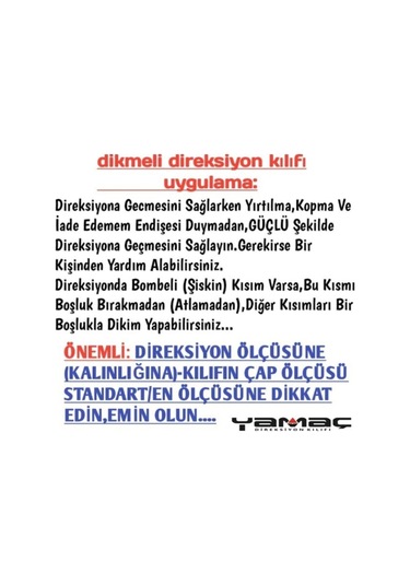 Direksiyon Kılıfı Deri Dikişli Yumuşak Kokusuz Dikmeli Düz - Mavi