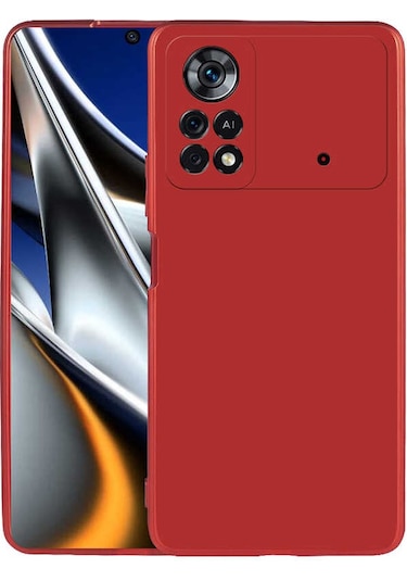 Xiaomi Poco M4 Pro 4g Kılıf Zore Premier Silikon Kapak Kırmızı