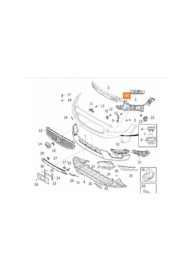 Volvo S90 V90 Ön Tampon Far Braketi Sağ 2017-2020