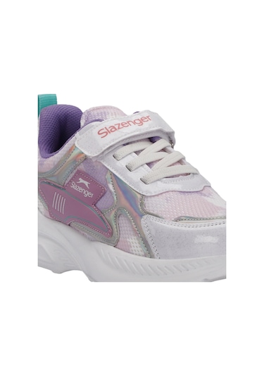 Slazenger KEMBA Çocuk Cırt Cırtlı Beyaz / Lila Günlük Spor Ayakkabısı