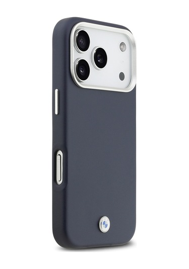 İphone 17 Pro Uyumlu Kılıf Bmw Lisanslı M-safeli Metal Logolu Tam Kaplama Deri Kapak Lacivert Lacivert