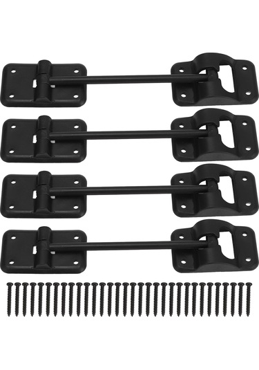 4 Takım 6 Inç T Tarzı Abs Kapı Mandalı Kilit Braketi Rv Kamp Römorku Giriş Kapısı Tutucu Siyah