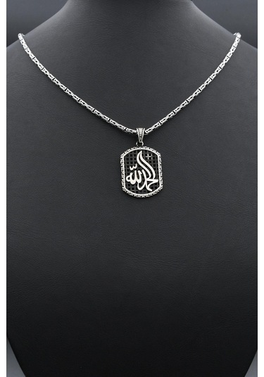 Hamd Olsun Arapça Yazlı 925 Ayar Gümüş Kolye Kral Zincir 2mm 902426 Gümüş