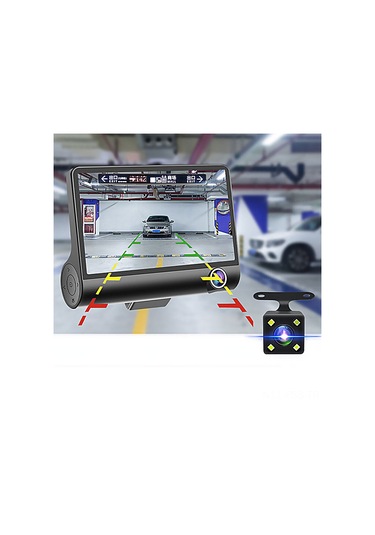 Hfambition 4" Araç Dvr 3 Kameralı Ön/iç/arka G-sensorlu Park Yardımı Ve Acil Kayıt Fonksiyonlu Sürücü Kamerası