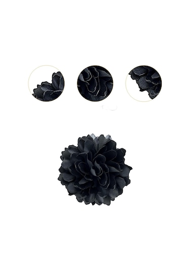 Homyl Kadınlar Için Çiçek Broş Rozeti Büyük Dans Ziyafeti Siyah Çok Renkli