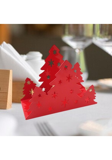 Homyl Mutfak Restoran Otel Için Yılbaşı Peçete Tutucu Kırmızı