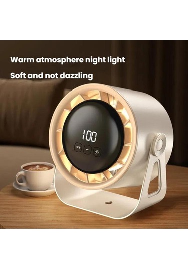 100 Vites Yüksek Hızlı Dolaşım Fan Şarj Edilebilir Masaüstü Dijital Ekran Turbo Duvara Monte Fan, Boyut:beyaz