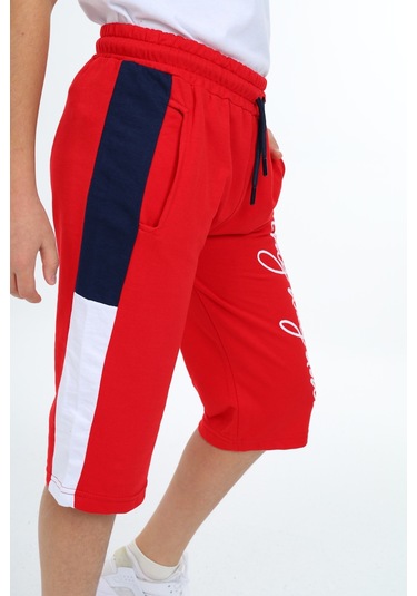 Erkek Çocuk Garni Detaylı Kapri Alt 12204 Kırmızı