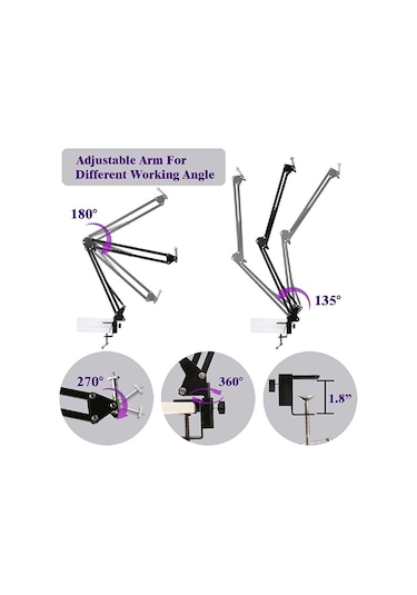 Metal Flexible Masaüstü Sıkıştırmalı Youtuber Ring Light Led Self
