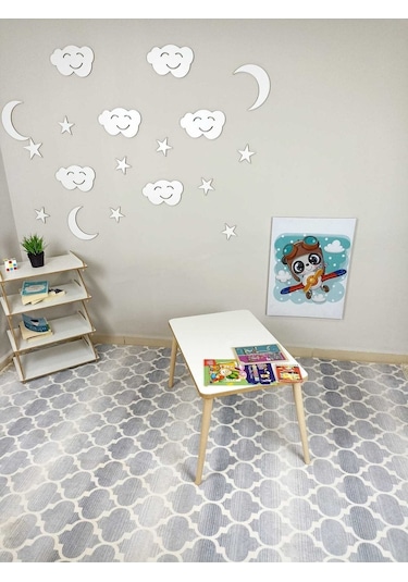 Miracle 3d Çocuk Oyun Etkinlik Çalışma Masası Ve Sandalye, Aktivite Masası 1673197264 Beyaz