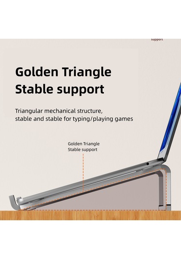 D0019 Taşınabilir Katlanabilir Masaüstü Dizüstü Bilgisayar Standı Alüminyum Alaşımlı Dizüstü Soğutma Braketini Yükseltin - Gümüş