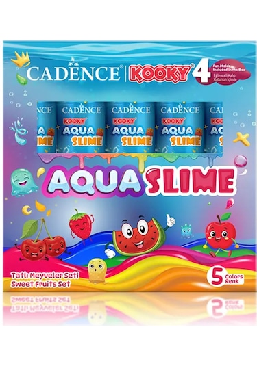 Aqua Slime - Kendin Yap Oyuncak Seti - Tatlı Meyveler Seti 5x90ml