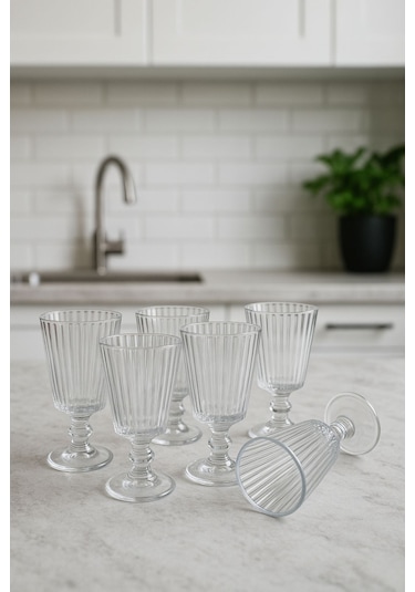 Dublin Flüt 6 Lı Kahve Yanı Su Bardak