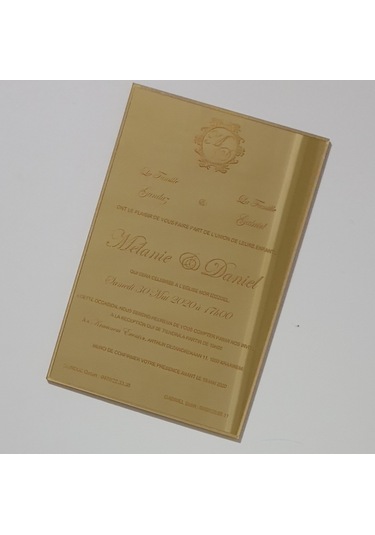 Hdrlazerdizayn Ayna Pleksi Veya Şeffaf Pleksi Dikdörtgen Şeklinde Davetiye