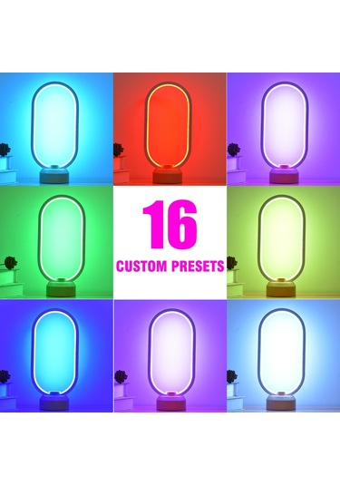 Wezone Rgb Led Gece Lambası Oval Tabanlı 16 Renkli Ayarlanabilir, Göz Koruyucu Yumuşak Işık, Oturma Odası Ve Yatak Odası Dekorasyonu Diğer