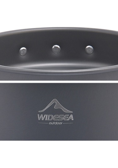 Wıdesea Wsc-203J 2-3 Kişilik Alüminyum Kamp Tencere Seti Çaydanlık Kızartma Tavası Bpa Içermez Fda Sertifikalı Değil - Gri/Turuncu