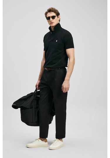 Lufian Laon Smart Siyah Erkek Polo Yaka T-shirt 111040230