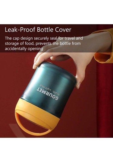 Hangfox 304 Çelik Isı Saklama Kupa, İçecek/sıcak Yemek İçin, Damlacık Önleyici Kapak, Şurup Ucu Ve Taşıma Kolu, 500ml, Okul/ofis/seyahat