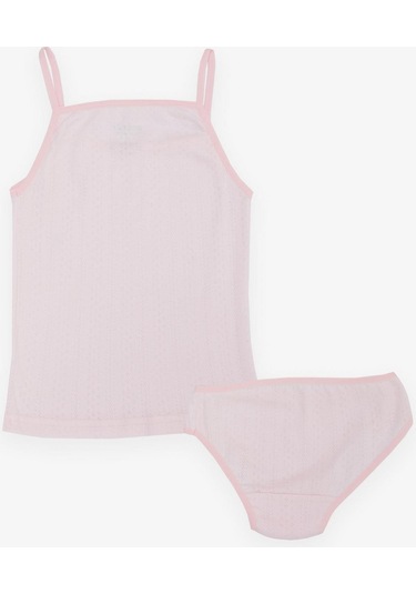 Breeze Kız Çocuk Atlet & Slip Takım Jakarlı 3-11 Yaş, Pembe-pembe Pembe