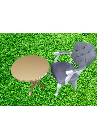 Bengimobilya Fiskos-Berjer Sandalye Kelebek Model Parlak Beyaz-Ceviz Babyface (495734459) Altın