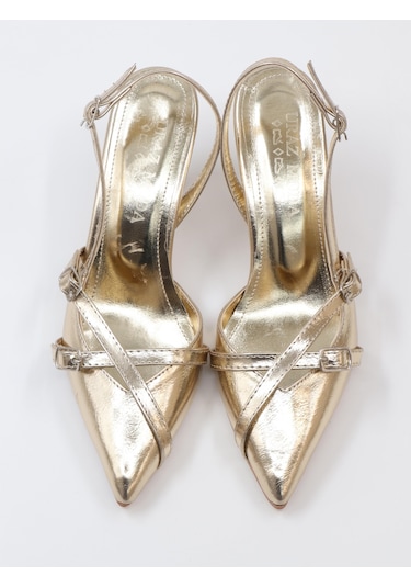 Nesilshoes Nesil Shoes Uraz 500 Altın Çift Toka Kadın Sandalet