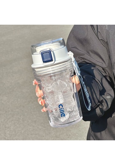 Velvettides Hele Su Bardağı Kahve Fincanı Kız Yaz Doğrudan İçme Yüksek Kaliteli Taşınabilir Çay Bardağı Ev Sevimli Tritan Kupa Fildişi Beyaz