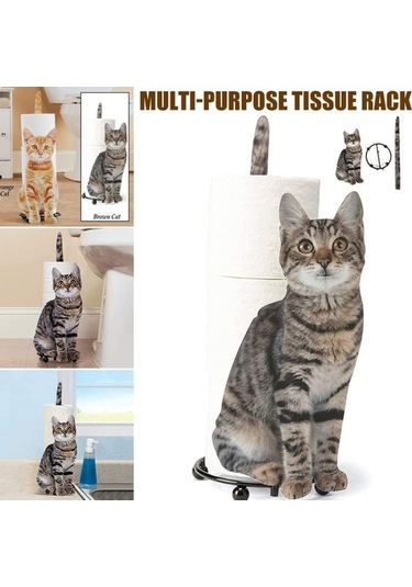 Novahub Kediler İçin Şık Tuvalet Kağıdı Tutucu, Kedi Şekilli, Montaj Kolay Diğer