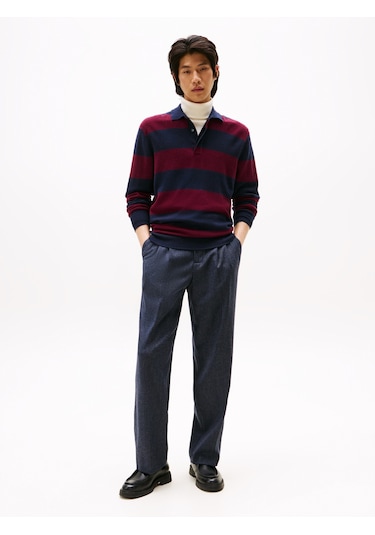 Tommy Hilfiger Dc Knıtted Rugby Erkek Mavi Kazak - Mw0mw40855 Tommy Hilfiger Dc Knıtted Rugby Erkek Mavi Kazak - Mw0mw40855