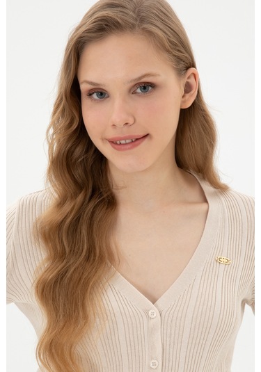 U.s. Polo Assn. Kadın Krem Hırka Triko 50313580-vr071 Krem