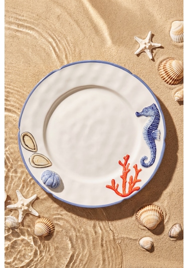 Karaca Deniz Atı Desenli Atlantis Servis Tabağı 25 Cm Renkli