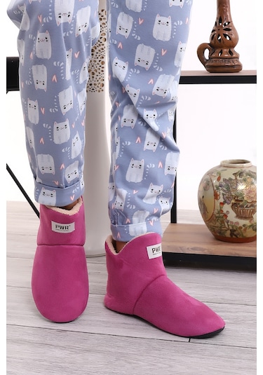 U001 Erkek Kadın Çocuk Ev Pandufu Botu Ev Ayakkabısı Lila