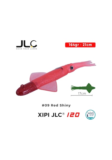 Jlc Xipi 120 Set 164gr 21cm 09 Red Shiny Silikon Kalamar
