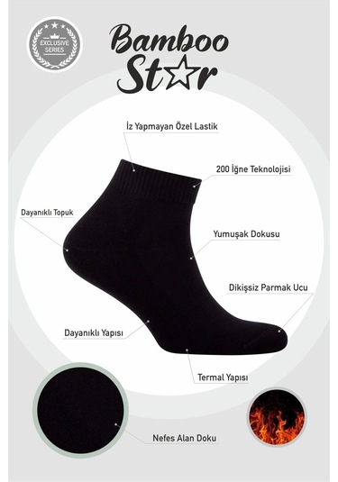 Termal Erkek Çorap Tabanı Havlu Pamuklu Kışlık Kalın Premium Yarım Konç Çorap 6lı Asorti Paket Çok Renkli
