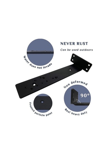 Novahub Yüzer Metal Döküm Raf Braketleri Siyah Kaplama, 4 Adet, Gizlilik Ve Dayanıklılık İçin Mükemmelraf Braketleri Diğer