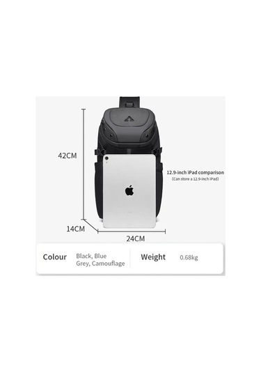 Maoyaya 9730 14l 1680d Oxford Kumaş Moda Crossbody Sırt Çantası Mavi Mavi